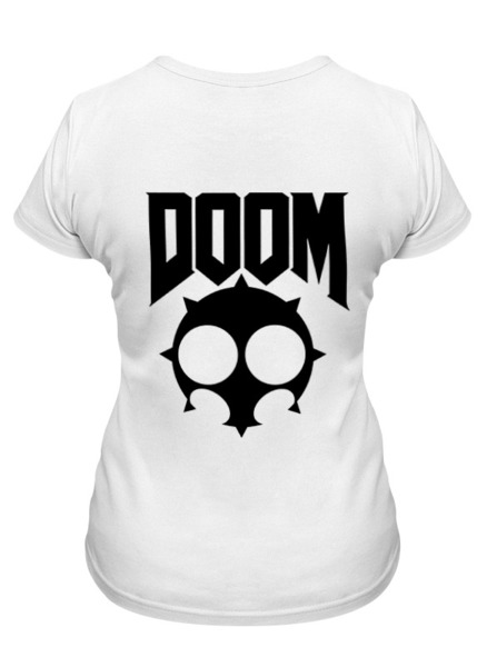 Заказать женскую футболку в Москве. Футболка классическая Doom game  от Leichenwagen - готовые дизайны и нанесение принтов.