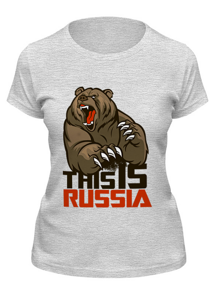 Заказать женскую футболку в Москве. Футболка классическая Это Россия  от acidhouses - готовые дизайны и нанесение принтов.