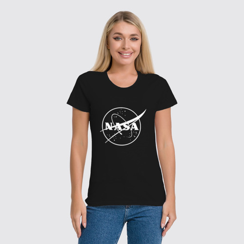 Заказать женскую футболку в Москве. Футболка классическая NASA  от DESIGNER   - готовые дизайны и нанесение принтов.