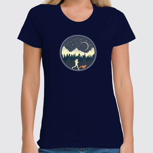 Заказать женскую футболку в Москве. Футболка классическая Running от oneredfoxstore@gmail.com - готовые дизайны и нанесение принтов.