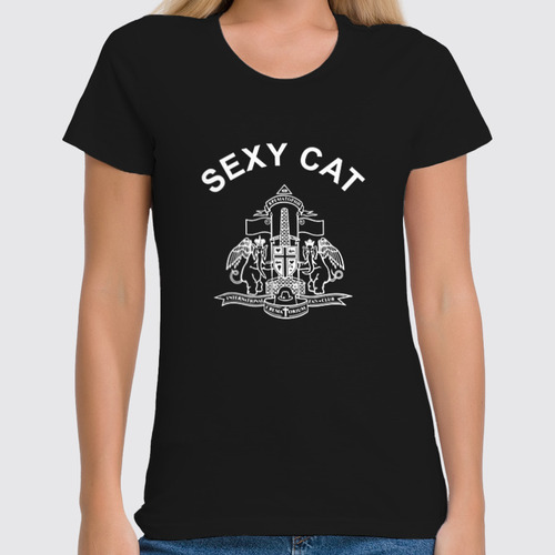 Заказать женскую футболку в Москве. Футболка классическая Sexy Cat от Top Merch - готовые дизайны и нанесение принтов.