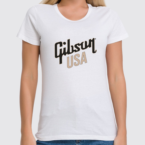 Заказать женскую футболку в Москве. Футболка классическая Gibson USA от Djimas Leonki - готовые дизайны и нанесение принтов.