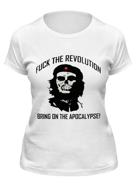 Заказать женскую футболку в Москве. Футболка классическая Che Guevara Skull от Leichenwagen - готовые дизайны и нанесение принтов.