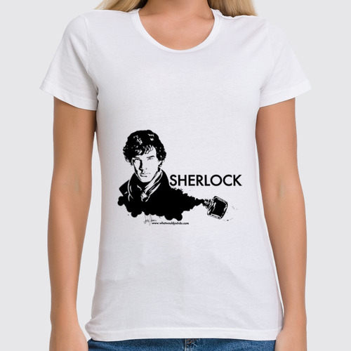 Заказать женскую футболку в Москве. Футболка классическая Шерлок от ivirn - готовые дизайны и нанесение принтов.