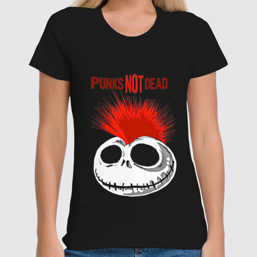 Заказать женскую футболку в Москве. Футболка классическая Punks Not Dead от Leichenwagen - готовые дизайны и нанесение принтов.