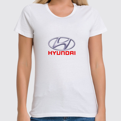 Заказать женскую футболку в Москве. Футболка классическая Hyundai от THE_NISE  - готовые дизайны и нанесение принтов.