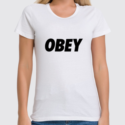 Заказать женскую футболку в Москве. Футболка классическая OBEY  от DESIGNER   - готовые дизайны и нанесение принтов.