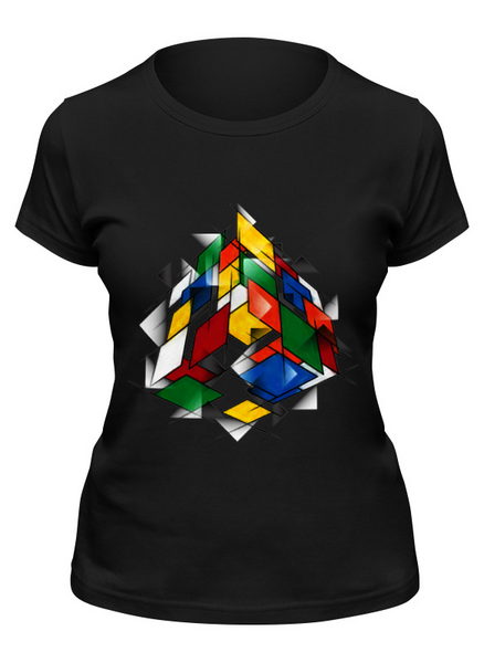Заказать женскую футболку в Москве. Футболка классическая Кубик Рубика от printik - готовые дизайны и нанесение принтов.