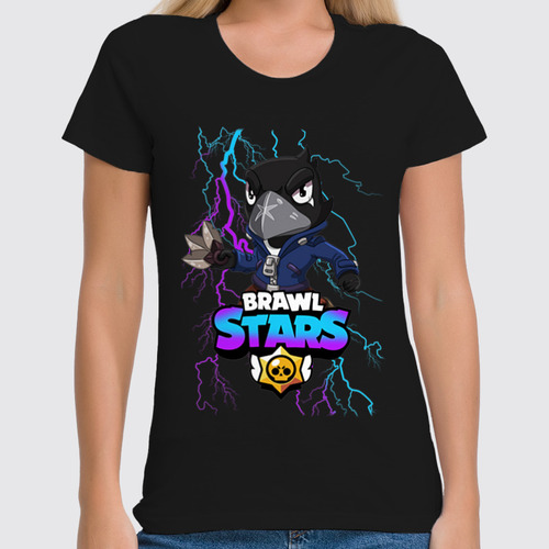 Заказать женскую футболку в Москве. Футболка классическая Brawl Stars Crow от weeert - готовые дизайны и нанесение принтов.