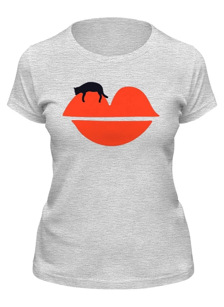 Заказать женскую футболку в Москве. Футболка классическая Поцелуй кошки от skynatural - готовые дизайны и нанесение принтов.