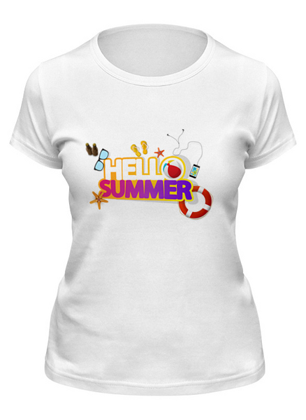 Заказать женскую футболку в Москве. Футболка классическая Summer от THE_NISE  - готовые дизайны и нанесение принтов.