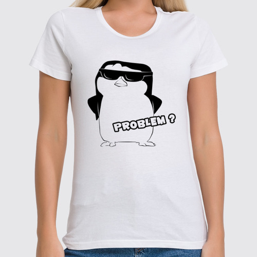 Заказать женскую футболку в Москве. Футболка классическая Крутой Пингвин от fanart - готовые дизайны и нанесение принтов.