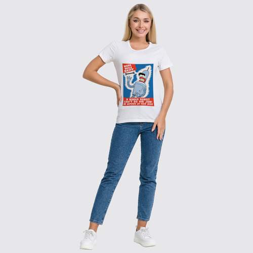 Заказать женскую футболку в Москве. Футболка классическая Bender Трезв от maters - готовые дизайны и нанесение принтов.