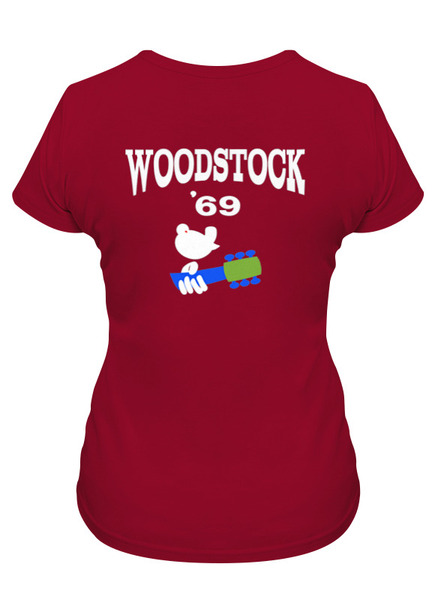 Заказать женскую футболку в Москве. Футболка классическая Woodstock 1969 от Андрей Ребров - готовые дизайны и нанесение принтов.