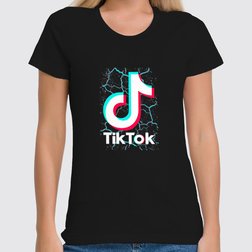 Заказать женскую футболку в Москве. Футболка классическая TIK TOK (Tik Tok video) от vista12761@rambler.ru - готовые дизайны и нанесение принтов.