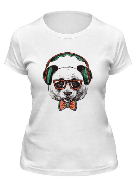 Заказать женскую футболку в Москве. Футболка классическая Панда от ingenervolos@gmail.com - готовые дизайны и нанесение принтов.