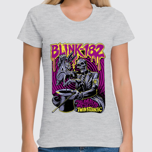 Заказать женскую футболку в Москве. Футболка классическая Blink-182 Band от Leichenwagen - готовые дизайны и нанесение принтов.