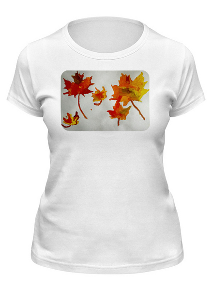 Заказать женскую футболку в Москве. Футболка классическая Осенние листья от mrs-snit@yandex.ru - готовые дизайны и нанесение принтов.