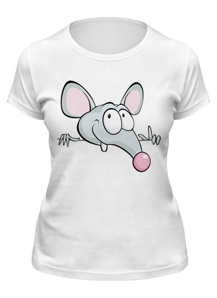 Заказать женскую футболку в Москве. Футболка классическая Мышка от Violet - готовые дизайны и нанесение принтов.