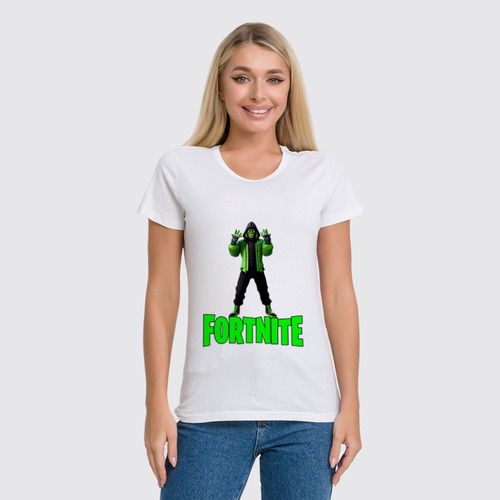 Заказать женскую футболку в Москве. Футболка классическая Fortnite от  PRO_DESIGN - готовые дизайны и нанесение принтов.