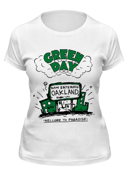 Заказать женскую футболку в Москве. Футболка классическая Green Day от geekbox - готовые дизайны и нанесение принтов.