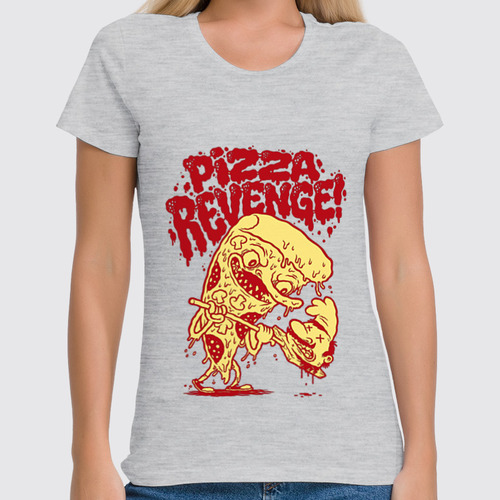 Заказать женскую футболку в Москве. Футболка классическая Pizza Revenge от Leichenwagen - готовые дизайны и нанесение принтов.