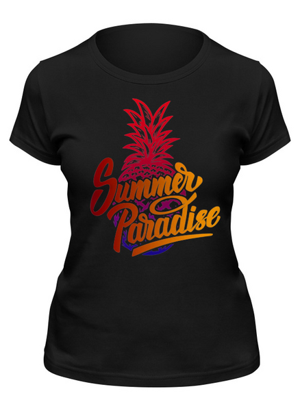 Заказать женскую футболку в Москве. Футболка классическая Summer Paradise от balden - готовые дизайны и нанесение принтов.