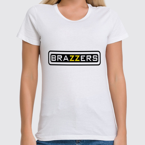 Заказать женскую футболку в Москве. Футболка классическая Brazzers от denis01001 - готовые дизайны и нанесение принтов.