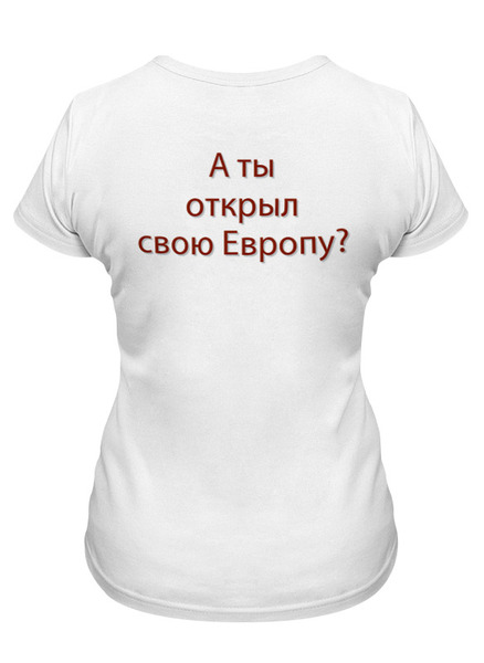 Заказать женскую футболку в Москве. Футболка классическая Окно в Европу от baters182 - готовые дизайны и нанесение принтов.