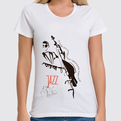 Заказать женскую футболку в Москве. Футболка классическая jazzz от Мила Ярусова - готовые дизайны и нанесение принтов.