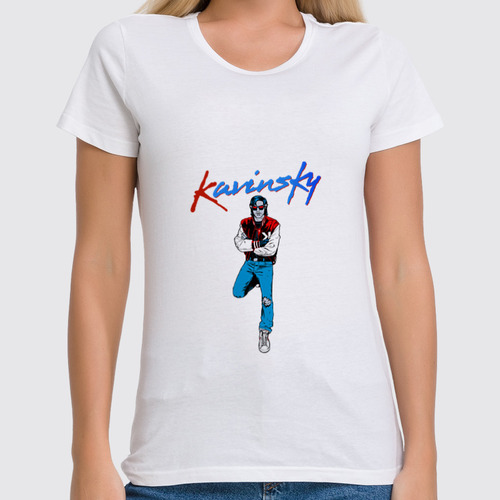 Заказать женскую футболку в Москве. Футболка классическая Kavinsky от mickeylangelololo@gmail.com - готовые дизайны и нанесение принтов.