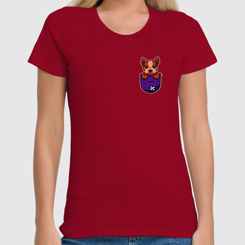 Заказать женскую футболку в Москве. Футболка классическая Песик в кармане  от T-shirt print  - готовые дизайны и нанесение принтов.