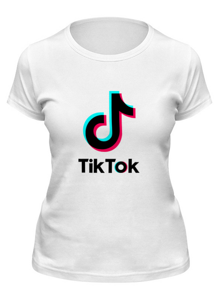 Заказать женскую футболку в Москве. Футболка классическая TikTok  от DESIGNER   - готовые дизайны и нанесение принтов.