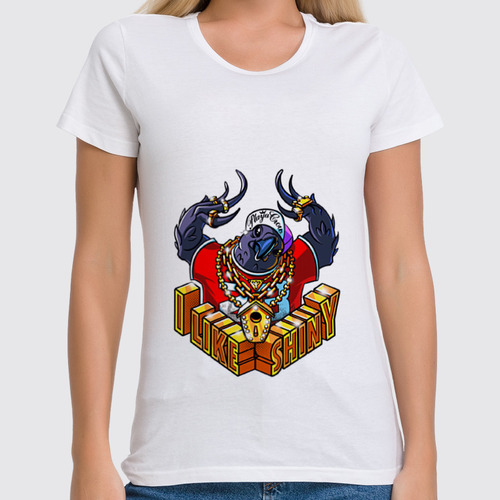 Заказать женскую футболку в Москве. Футболка классическая Gangsta Crow от kotashi - готовые дизайны и нанесение принтов.