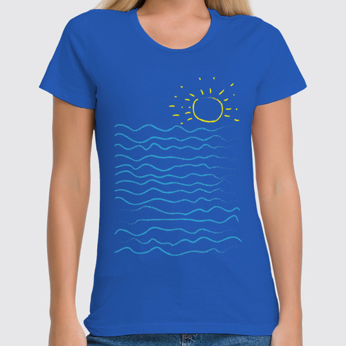 Заказать женскую футболку в Москве. Футболка классическая Море и солнце от printik - готовые дизайны и нанесение принтов.