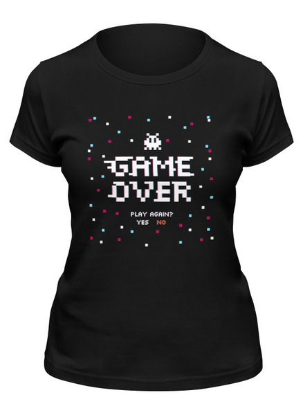 Заказать женскую футболку в Москве. Футболка классическая Game Over от ingenervolos@gmail.com - готовые дизайны и нанесение принтов.