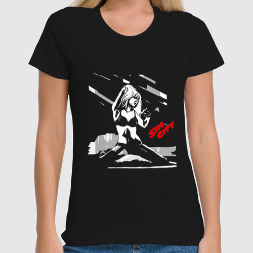 Заказать женскую футболку в Москве. Футболка классическая Sin City - Jessica Alba от KinoArt - готовые дизайны и нанесение принтов.
