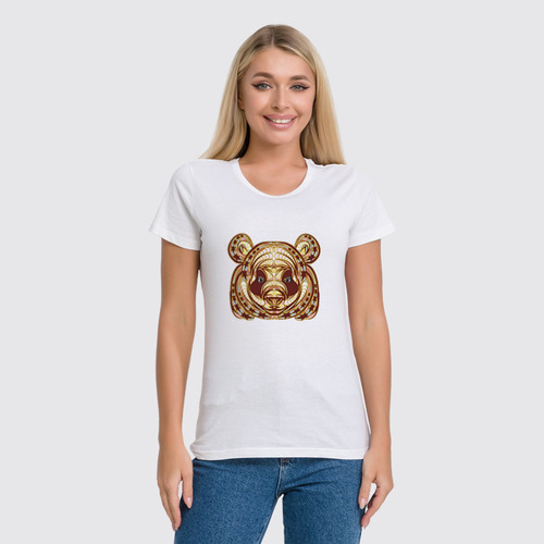 Заказать женскую футболку в Москве. Футболка классическая Ethnic panda от T-shirt print  - готовые дизайны и нанесение принтов.