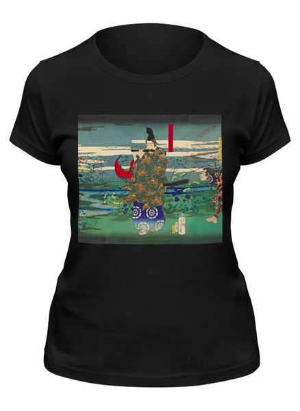 Заказать женскую футболку в Москве. Футболка классическая «Осенняя луна в Тоине» (2-я версия) от Andy Quarry - готовые дизайны и нанесение принтов.