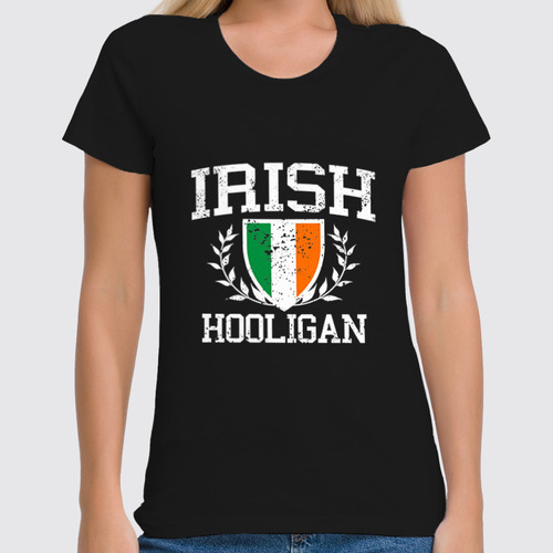 Заказать женскую футболку в Москве. Футболка классическая Ирландский Хулиган от printik - готовые дизайны и нанесение принтов.