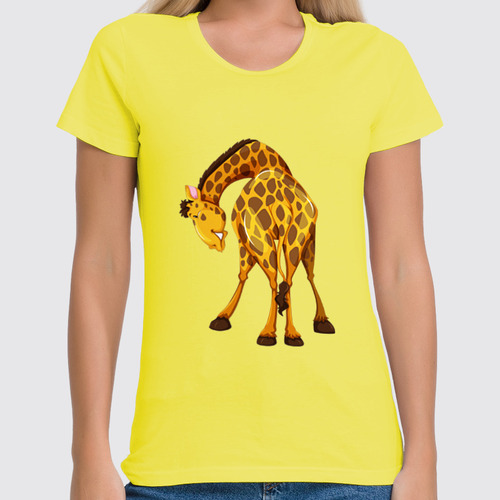 Заказать женскую футболку в Москве. Футболка классическая жираф от nadegda - готовые дизайны и нанесение принтов.
