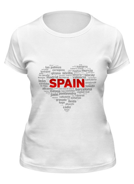 Заказать женскую футболку в Москве. Футболка классическая Испания от Виктор Гришин - готовые дизайны и нанесение принтов.