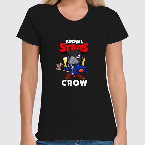Заказать женскую футболку в Москве. Футболка классическая BRAWL STARS CROW от geekbox - готовые дизайны и нанесение принтов.