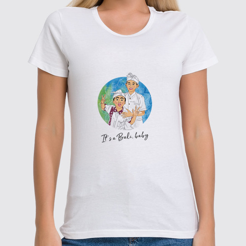 Заказать женскую футболку в Москве. Футболка классическая It's a Bali, baby! от Artem Bali - готовые дизайны и нанесение принтов.