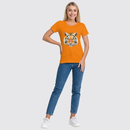 Заказать женскую футболку в Москве. Футболка классическая Полигональный тигр от oldman - готовые дизайны и нанесение принтов.