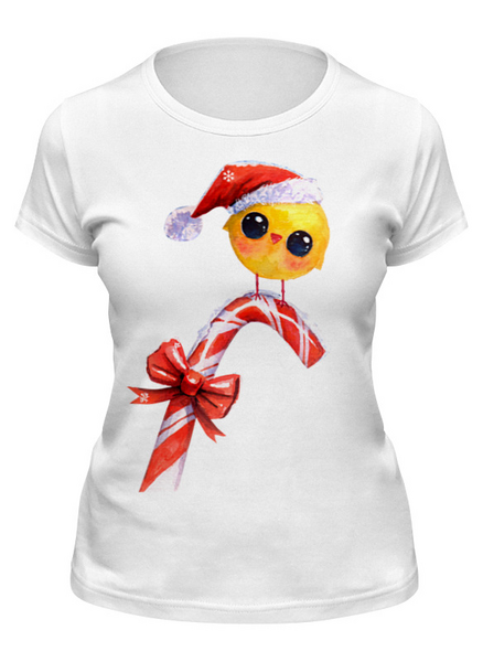 Заказать женскую футболку в Москве. Футболка классическая Рождественский птенчик от crazycheese - готовые дизайны и нанесение принтов.
