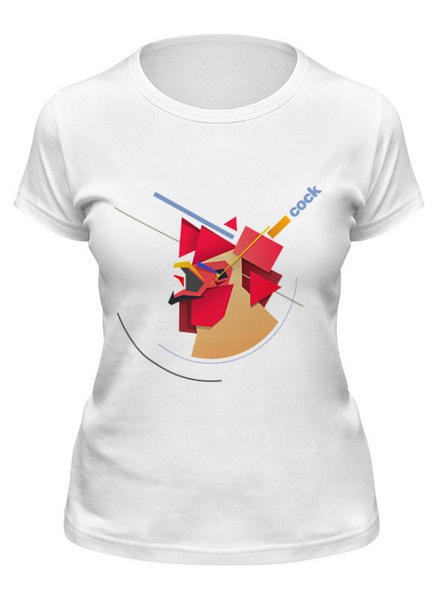 Заказать женскую футболку в Москве. Футболка классическая Suprematic Cock от zeroone - готовые дизайны и нанесение принтов.