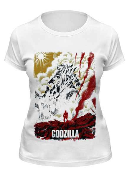 Заказать женскую футболку в Москве. Футболка классическая Godzilla Japan от Вячеслав Дейнеко - готовые дизайны и нанесение принтов.