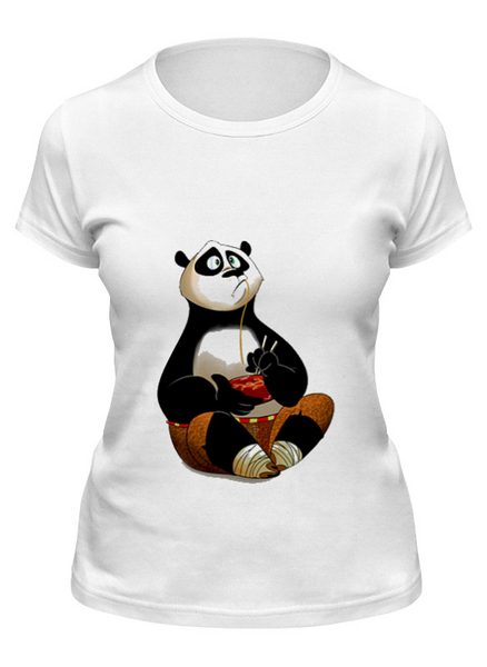 Заказать женскую футболку в Москве. Футболка классическая Кунг фу панда от YellowCloverShop - готовые дизайны и нанесение принтов.