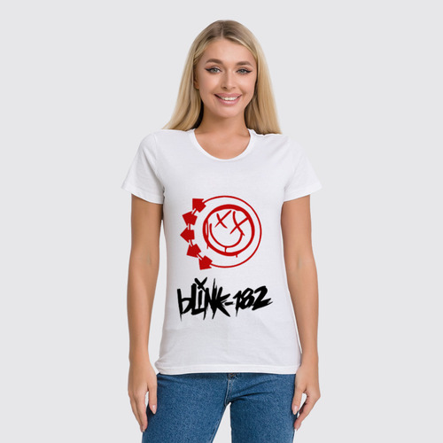 Заказать женскую футболку в Москве. Футболка классическая blink-182 red logo от slider - готовые дизайны и нанесение принтов.
